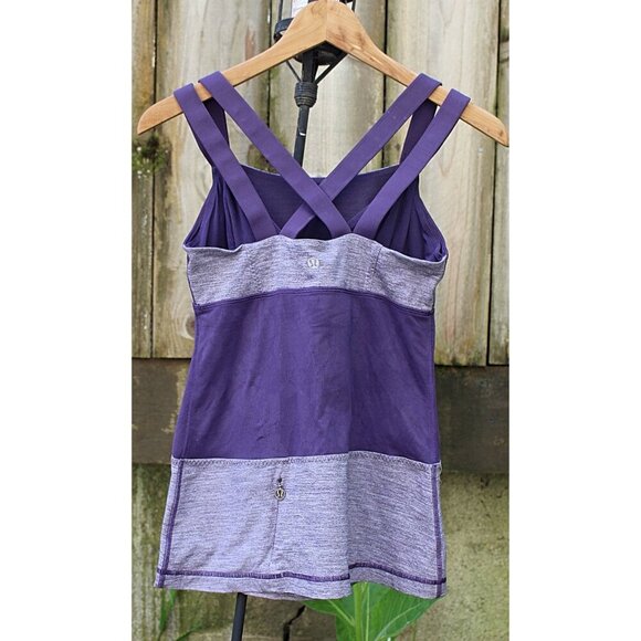 Lululemon sz 8 - Chataranga Tank in Concord Grape (Purple) - Luxtreme Cross Back - Picture 3 of 9